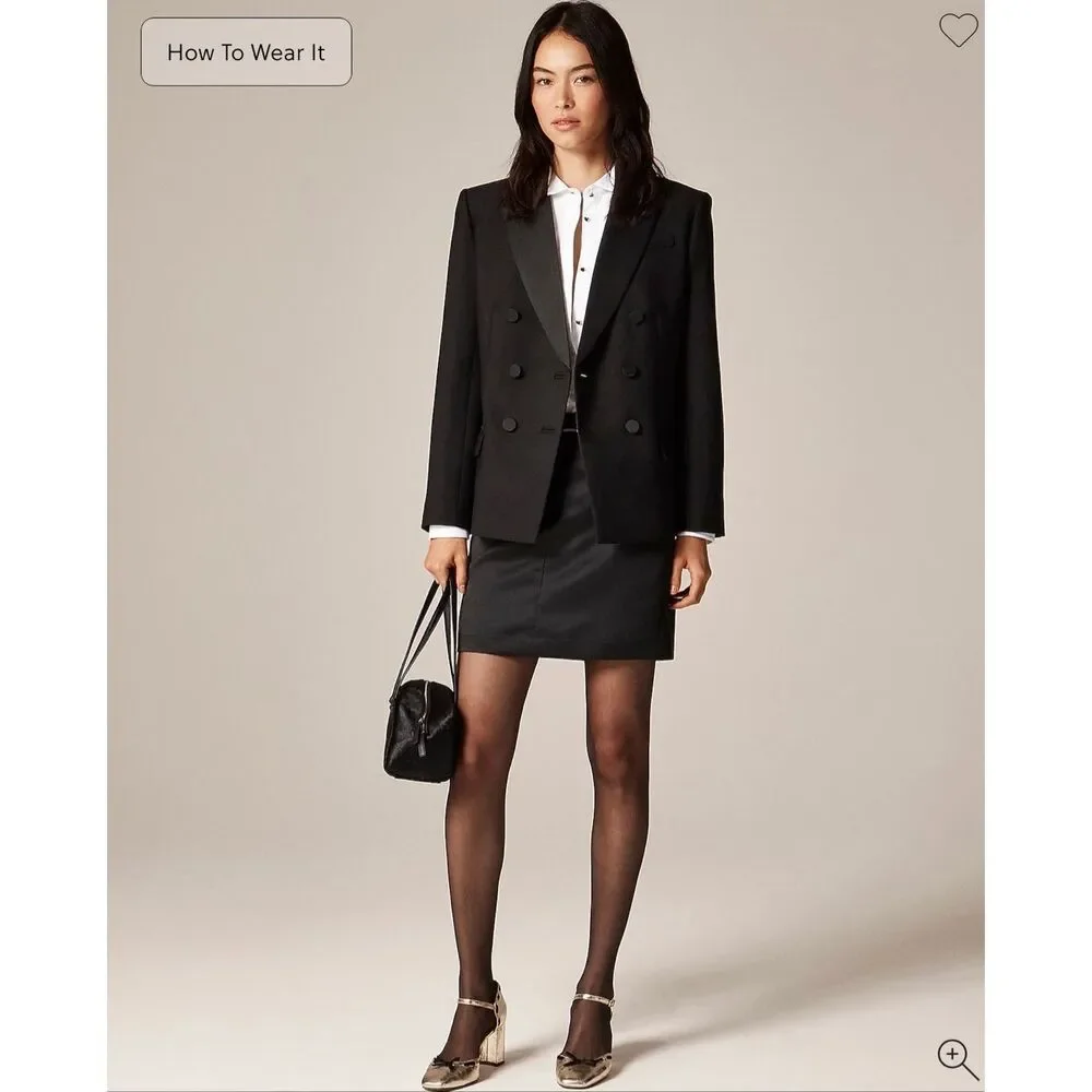 J. Crew Jules tuxedo shirt in cotton poplin White NWT size 0